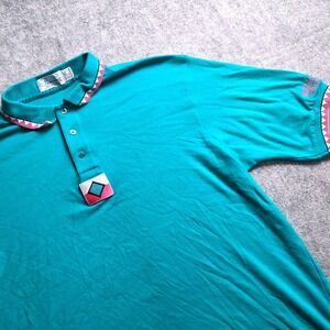 Serenoa Golf‎ Club Polo Shirt Mens Large Teal Embroidered Short Sleeve